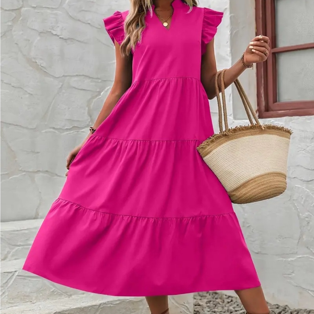 Sun Dress pink ruffle